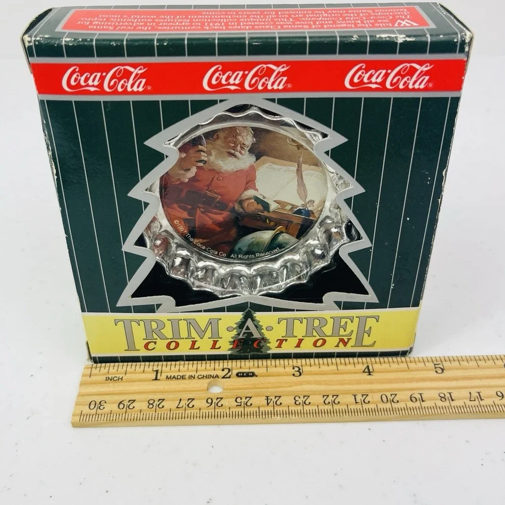 Vintage Coca Cola Ornament Bottle Cap Santa Trim a Tree Collection 1994